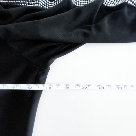 Joseph Ribkoff Women's Hoodie Crystal Rhinestones Zip Up Stretch Black Size 8 - Picture 6 of 7